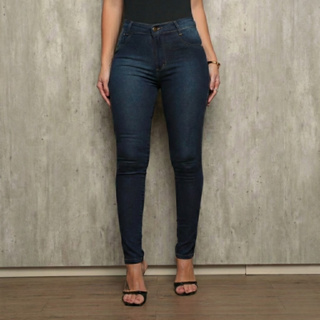 Calça Jeans Feminina Skinny Com Lycra Cintura Alta Confortável Ajuste Perfeito Modela Corpo em Oferta na Shopee