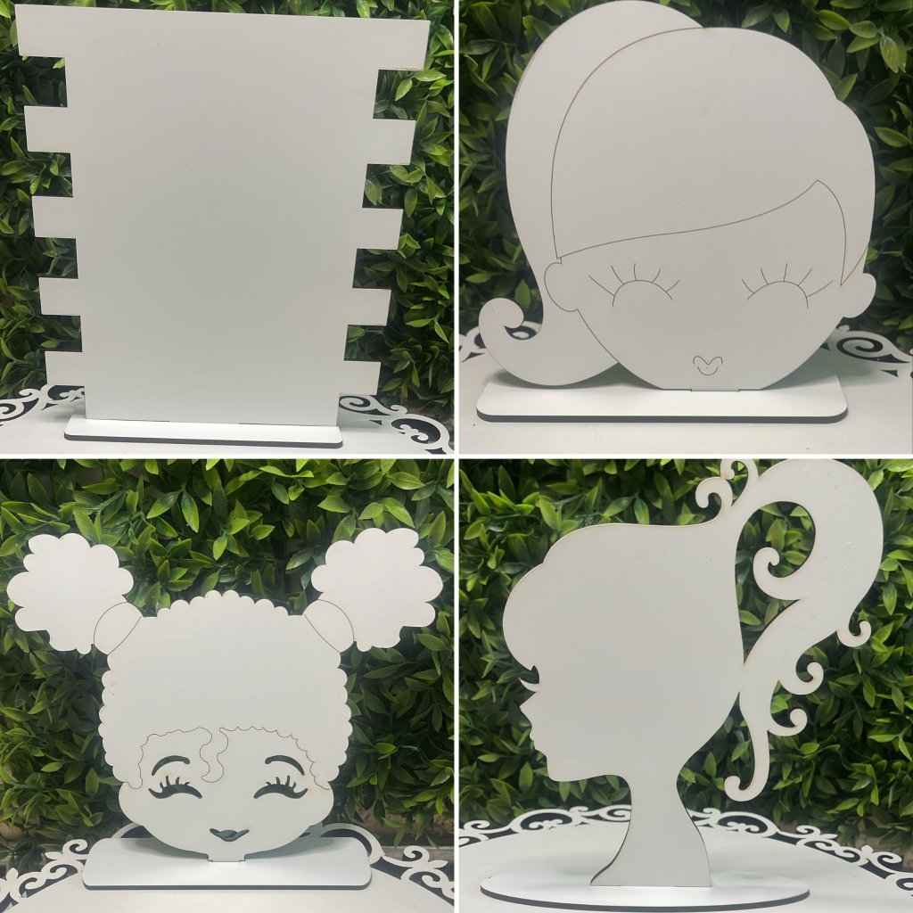 kit com até 4 expositores expositor silhueta boneca MDF branco porta laços enviado desmontado