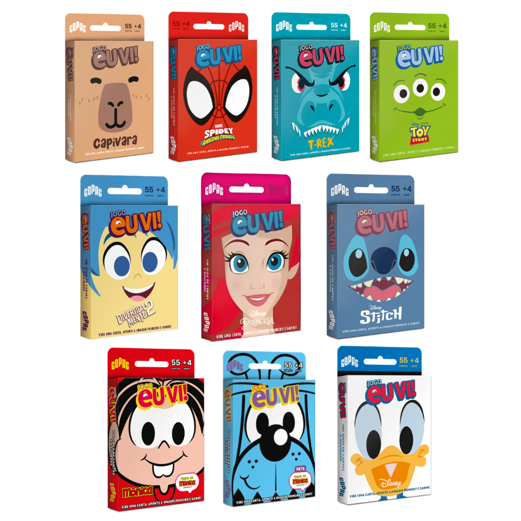 Jogo de Cartas Eu Vi! com 55 cartas Copag (a sua escolha) em Oferta na Shopee