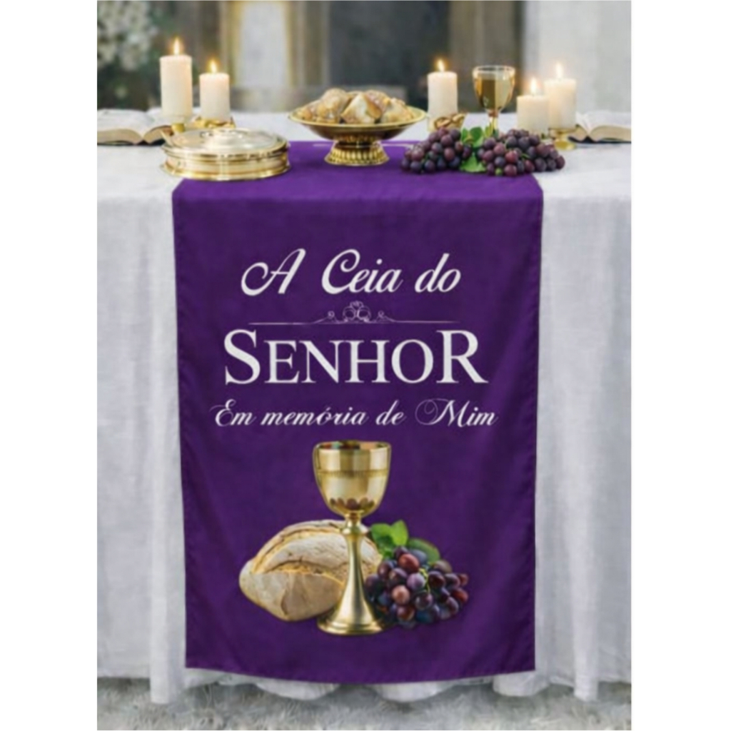 CAMINHO ROXO PARA MESA DE SANTA CEIA OU PULPITO  0.60 MCX1.60CM
