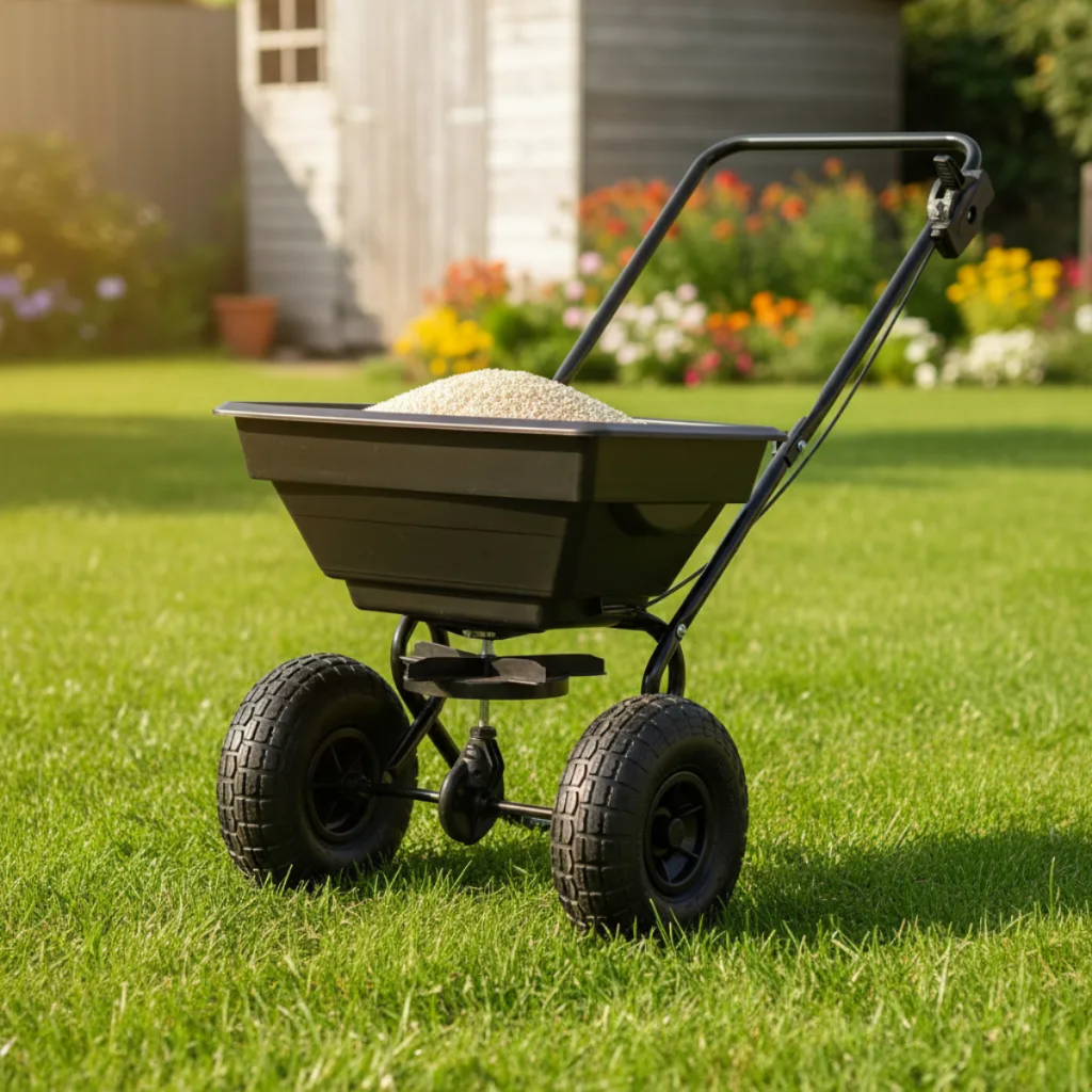 Adubadeira Espalhador Semeadeira 25kg Roda Borracha Agrícola Reforçada em Oferta na Shopee