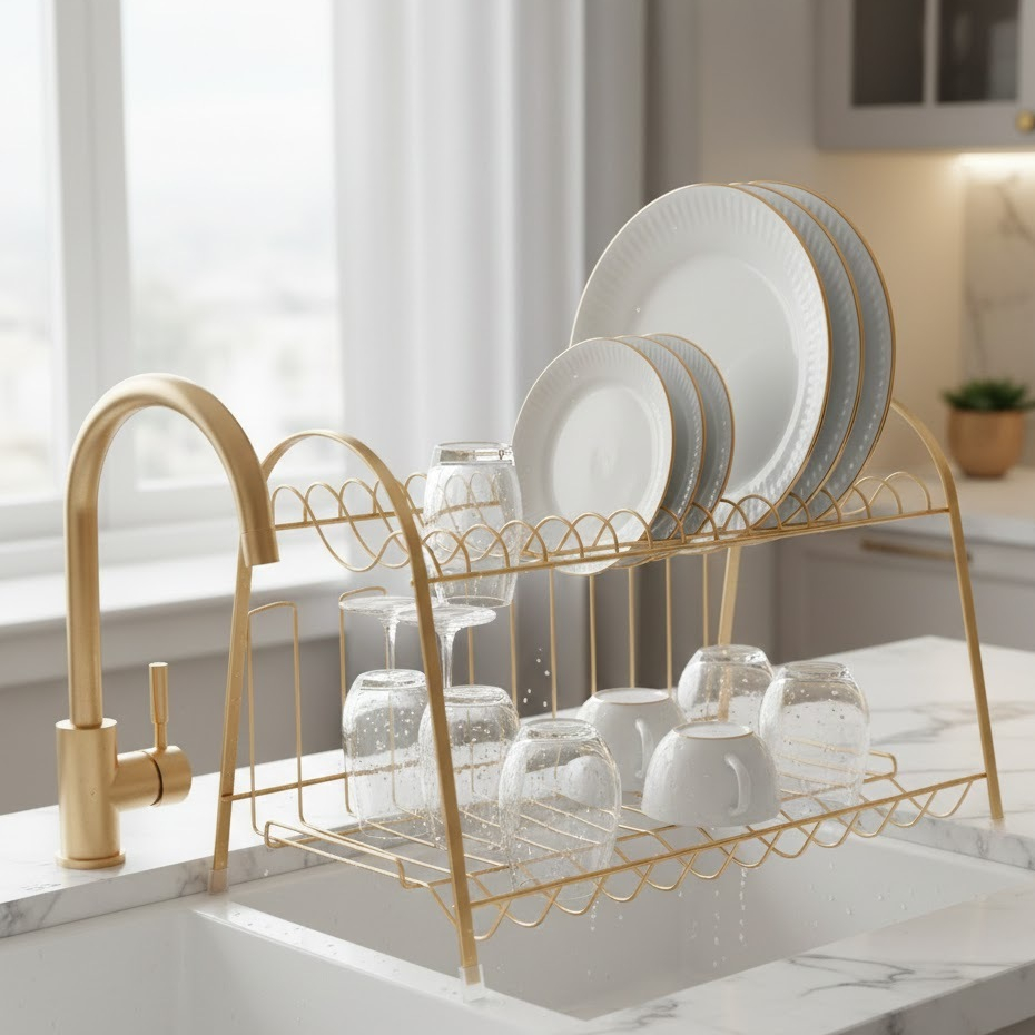 Escorredor Max Duplo Dourado - Arthi 3231 em Oferta na Shopee