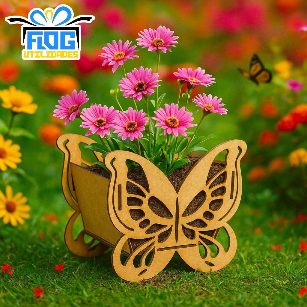 Kit Cachepô Borboleta Em MDF Lembrancinha Festas - Decoração Jardim / Cachepot Lembrancinha Decorativa