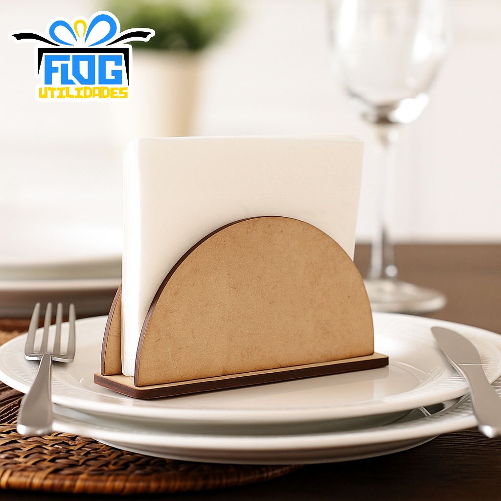 Kit Porta Guardanapo Meia Lua Em MDF - Decoração / cozinha - sala de estar - Cozinha Decoração Festa