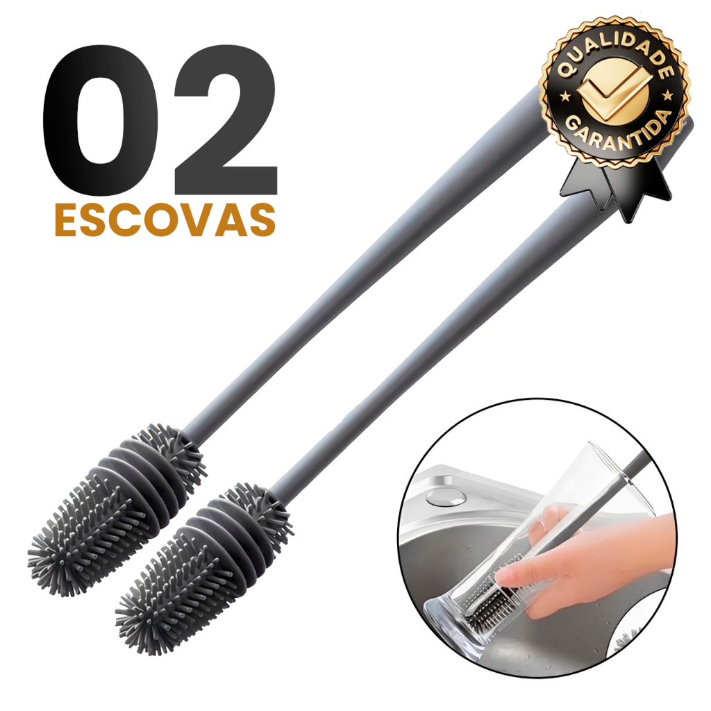 Escovas Silicone De Lavar Copo Taça Louça Garrafa Mamadeira