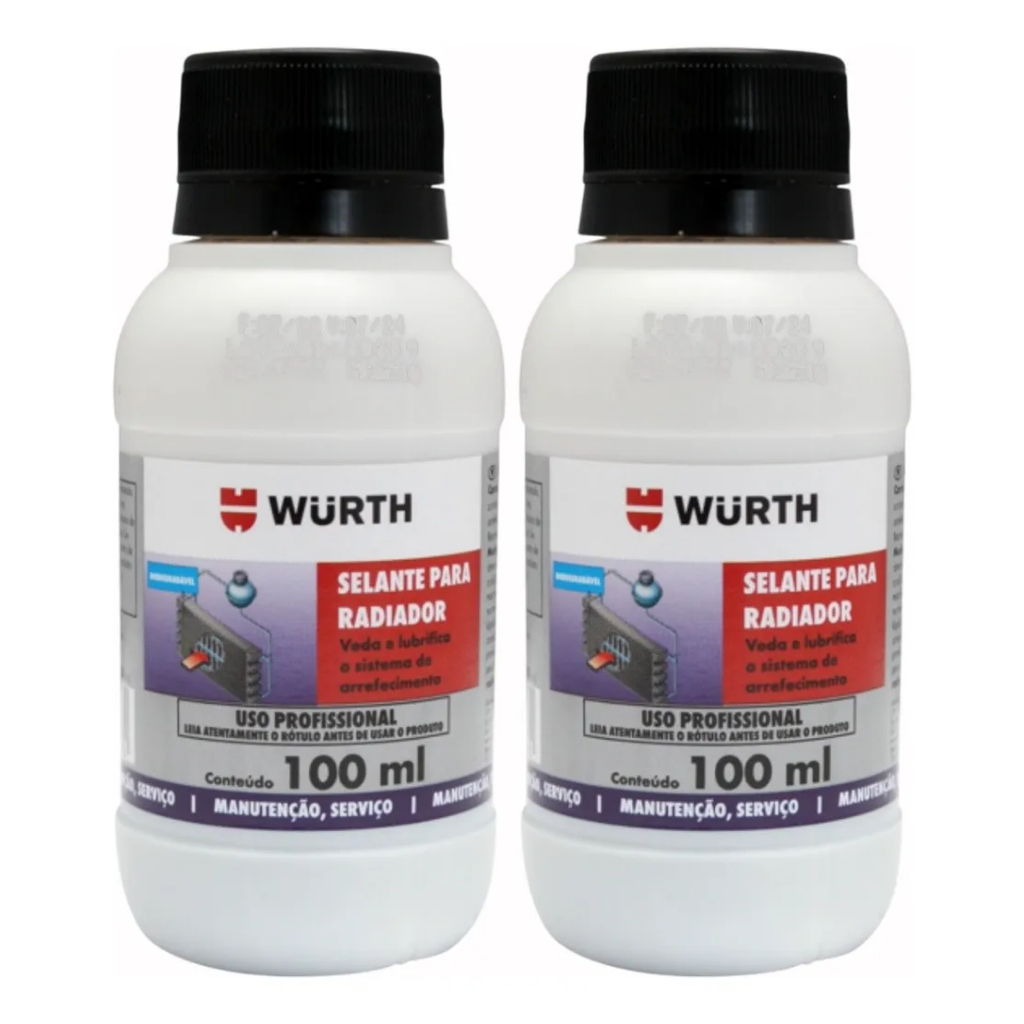 Wurth - 2x Selante Para Radiador Biodegradável 100ml (Lubrifica Sela Furo Trinca no Arrefecimento)