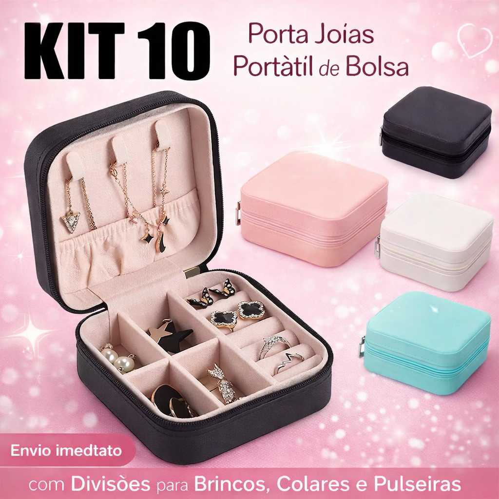 Kit 10 Porta Joias Portátil de Bolsa com Divisões para Brincos Colares e Pulseiras Envio imediato em Oferta na Shopee