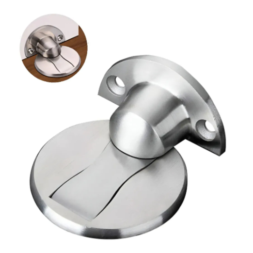 Prendedor Trava de Porta Magnético Fita Adesiva 3M Batedor Aço Inox Parafuso Cromado Imã Slim
