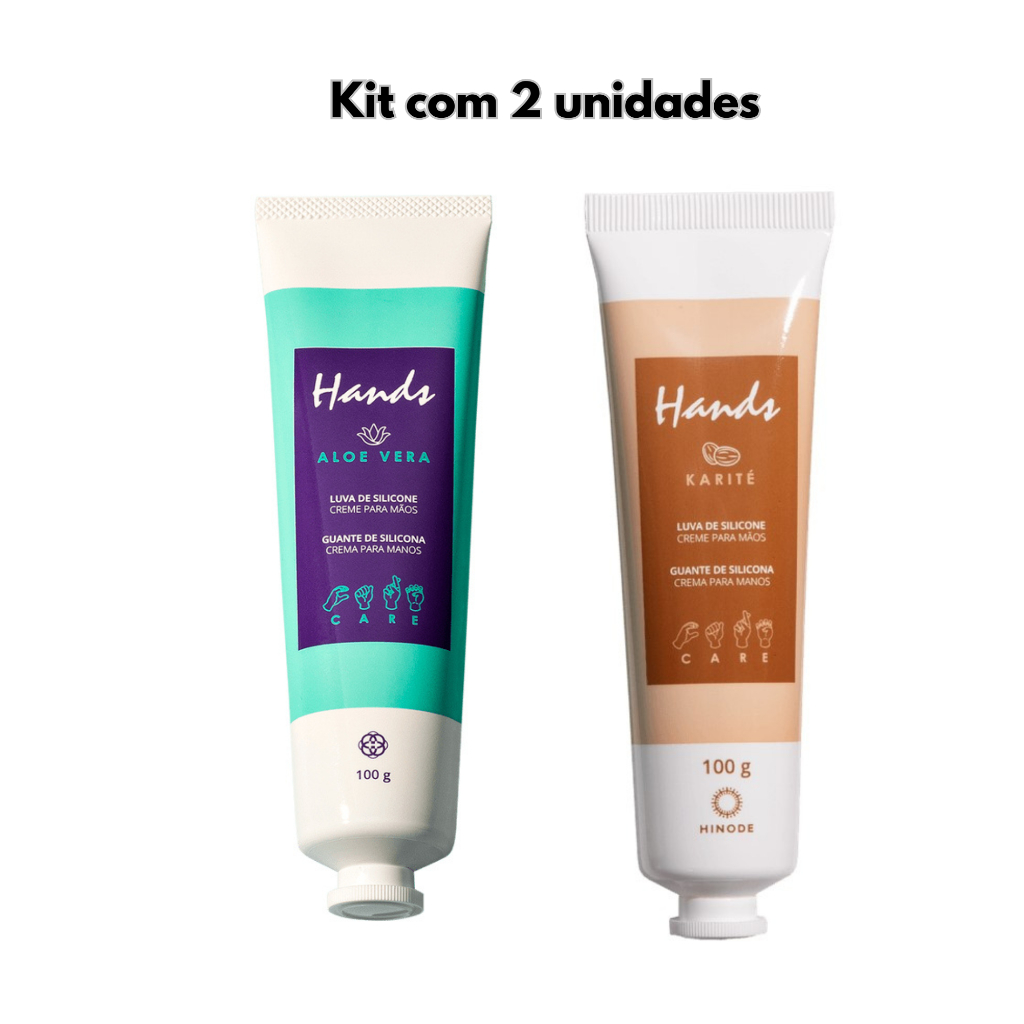 Kit 2 Luvas Hidratantes de Silicone para Mãos – Aloe Vera + Karité - Hinode