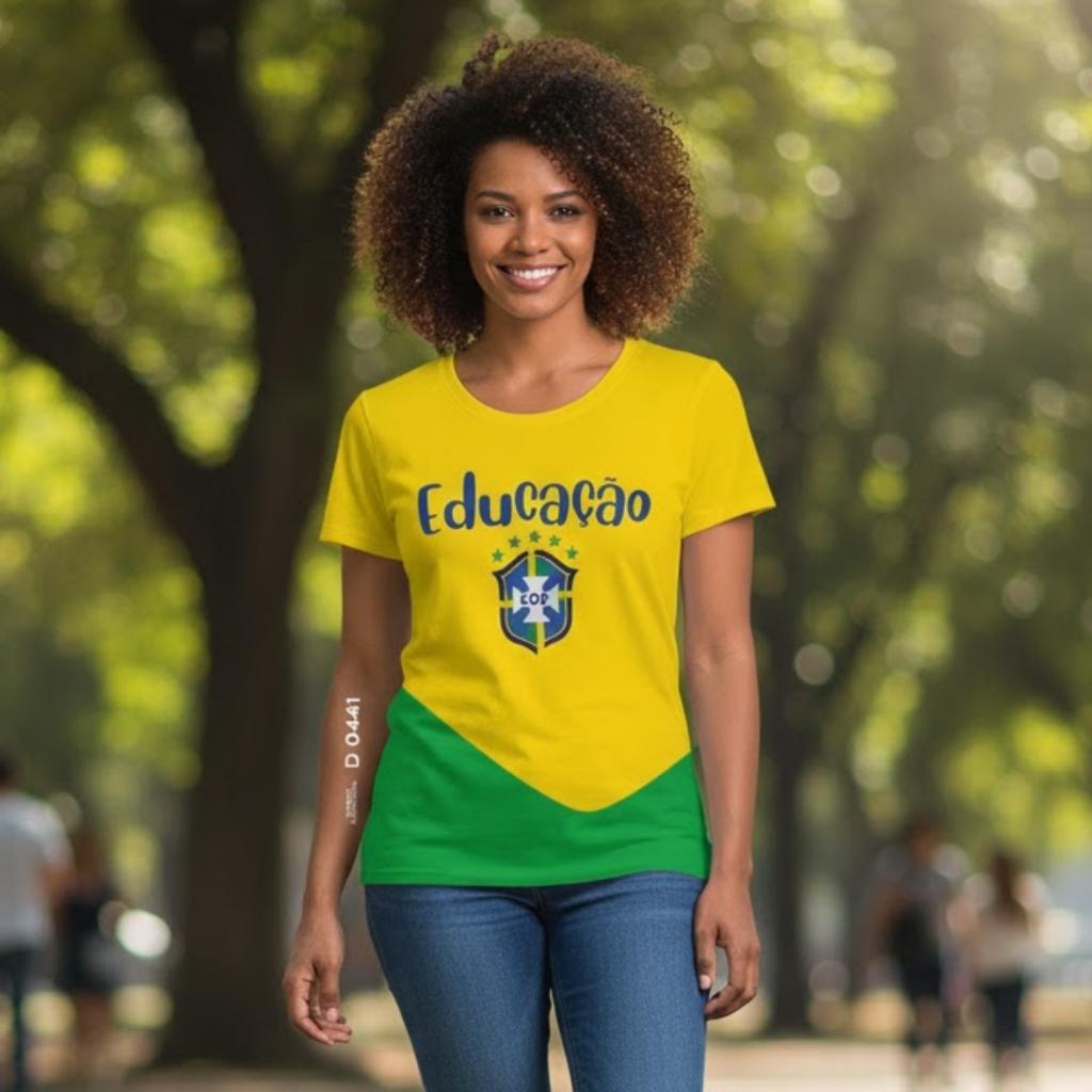 Camiseta Brasil Professora Educação Infantil Blusa Copa Temática