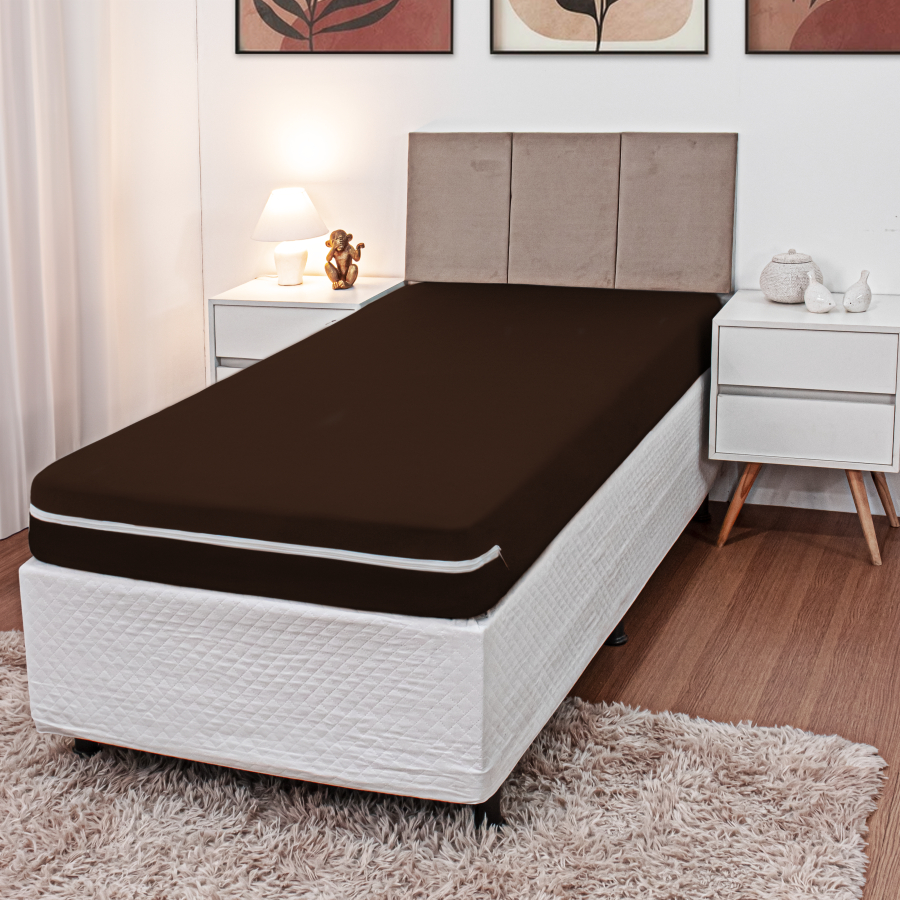 Capa de colchão Solteiro malha gel helanca cores variadas disponíveis em Oferta na Shopee