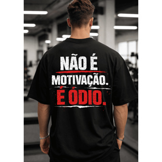 Camiseta Oversized Motivação Odio Academia Treino Musculação Camisa Algodão Gym em Oferta na Shopee