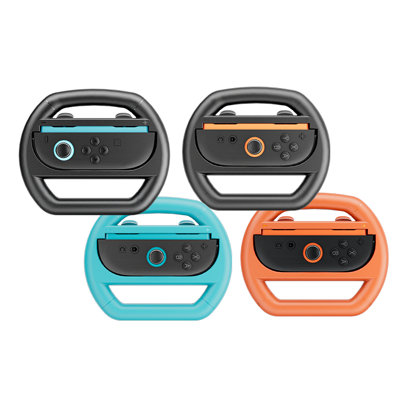 Kit 4 Volante Grip iPlay para Joy-Con Nintendo Switch 2 Azul Laranja Preto