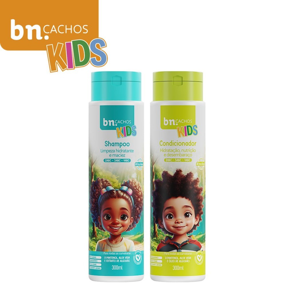 Duo Shampoo + Condicionador Beleza Natural Cachos Kids bn.Cachos em Oferta na Shopee