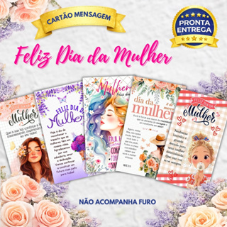 50 Ou 100 Cartões Mensagem Dia Da Mulher, Feminino, Homenagem Para Mulher 9x5 cm em Oferta na Shopee