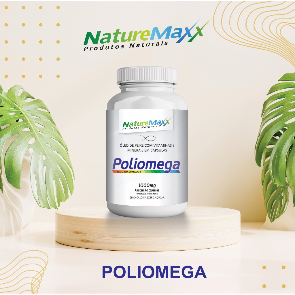 Poliômega Polivitamínico A-Z com Ômega-3 DHA / EPA 1000 / 500 mg - 60 Cápsulas Softgel Suplemento alimentar Vidacaps