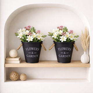 Kit 2 Vasos de Flores Artificiais Decorativo Com alça de Corda Moderno para mesa presente em Oferta na Shopee