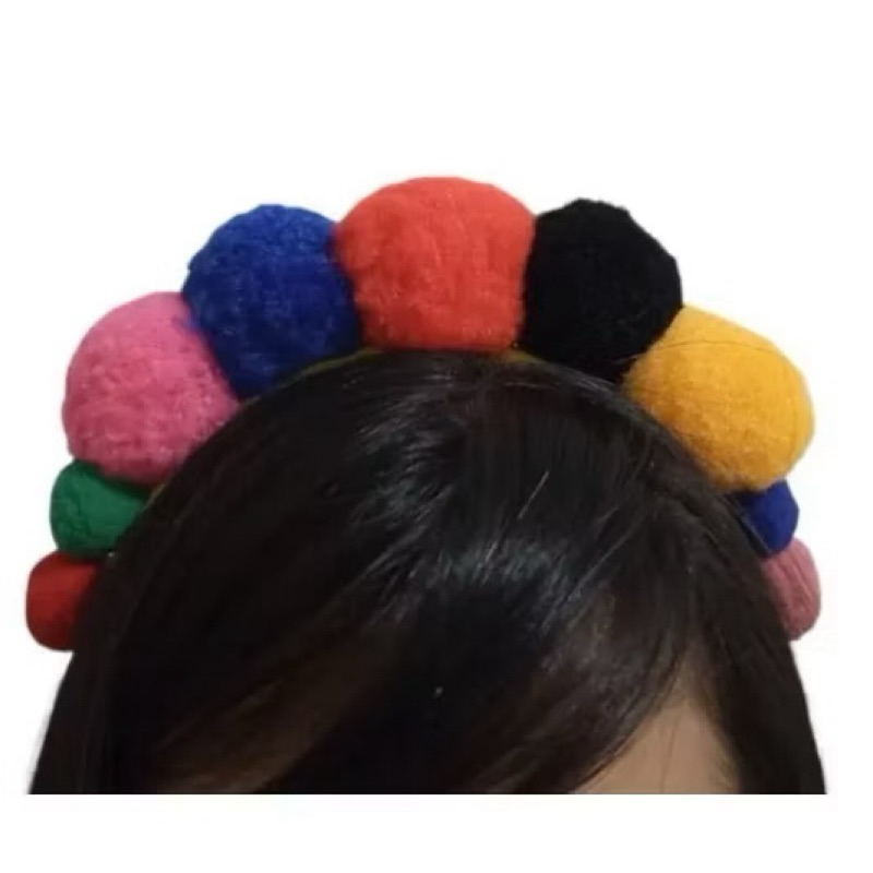 KIT COM 5 TIARAS PALHACINHA | FESTA FANTASIA | BLOQUINHO DE CARNAVAL | TIARA COM POMPOM | PALHAÇA | PALHAÇO | CABELO