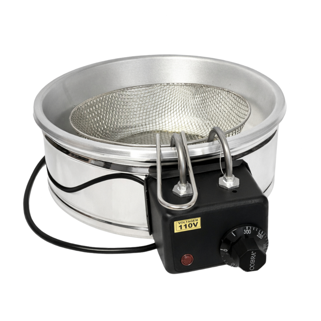 Fritadeira Elétrica de pastel Tacho 5 Litros Redonda Inox 110v e 220v Fritura batata Pastelaria