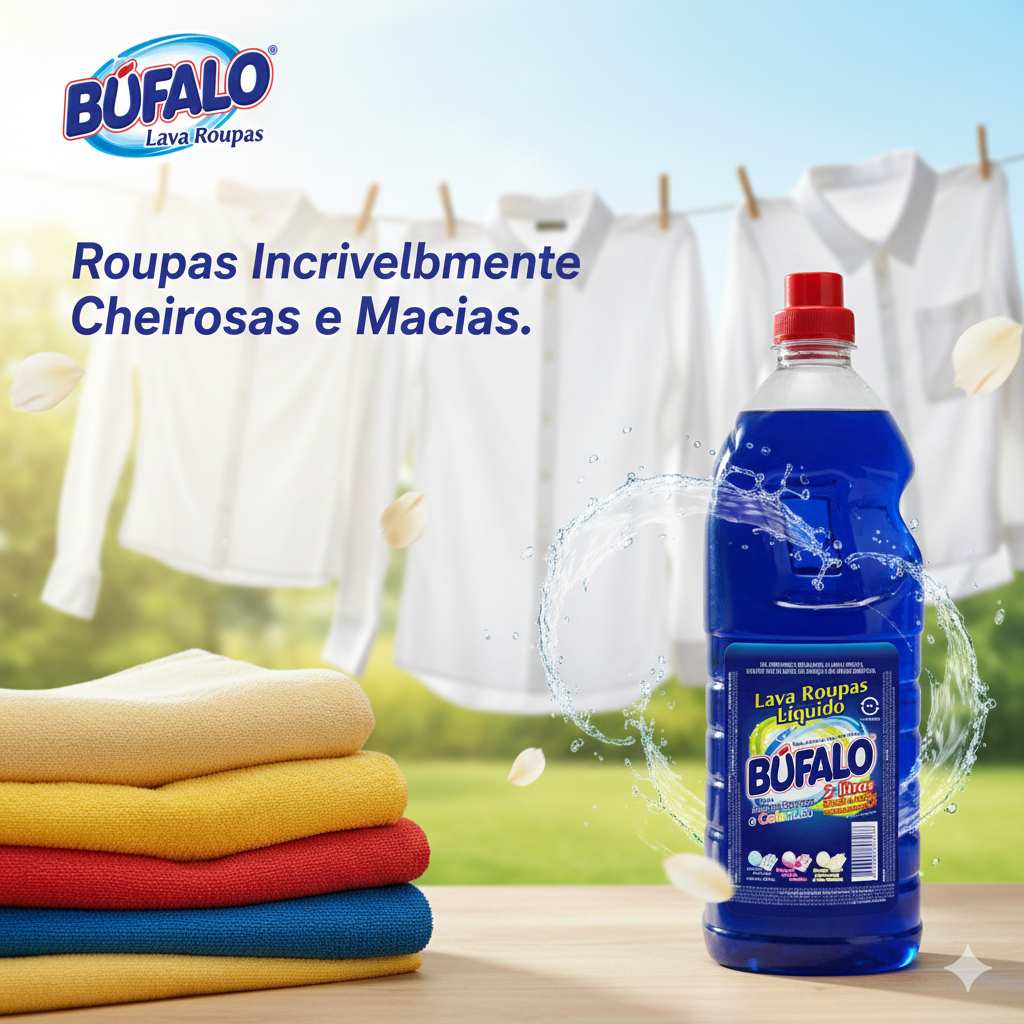 Caixa 6 unidades de Lava Roupas Bufalo 2 litros — imagem 2 de 2