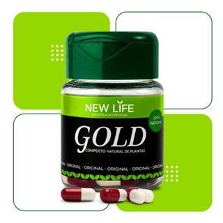 New Life Gold - Vitamina em Cápsulas Gengibre - Termogênico Vegano - Extrato de gengibre + Cromo + Café Verde em Oferta na Shopee