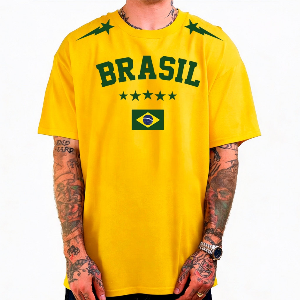 Camiseta Brasil Unissex Copa do Mundo 2026 Camisa Brasil 100% Algodão