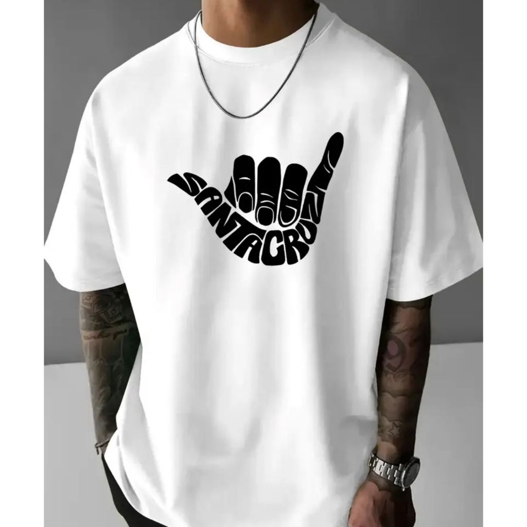 Camiseta Masculina Estampa Mão Hang Loose Surf Skate Streewear