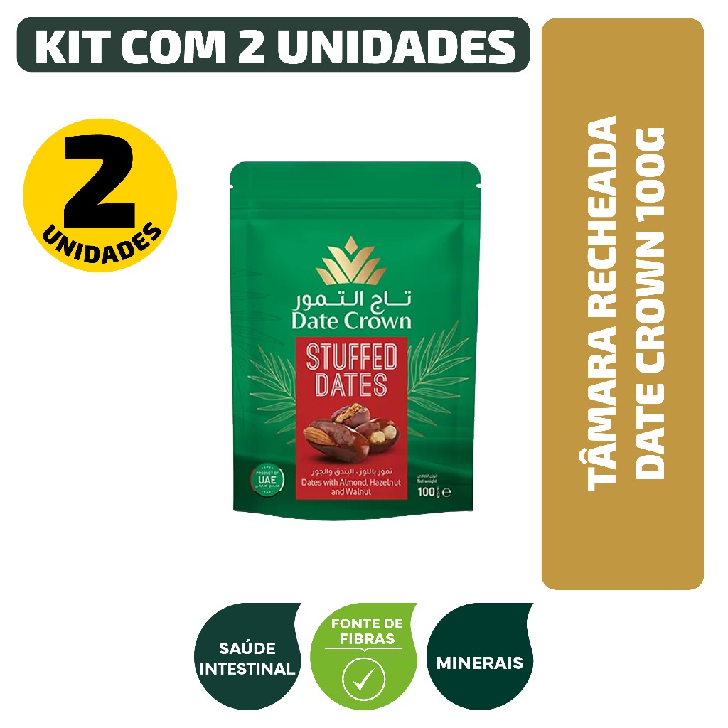 Kit Tâmara Recheada Date Crown 100G - 2 Unidades