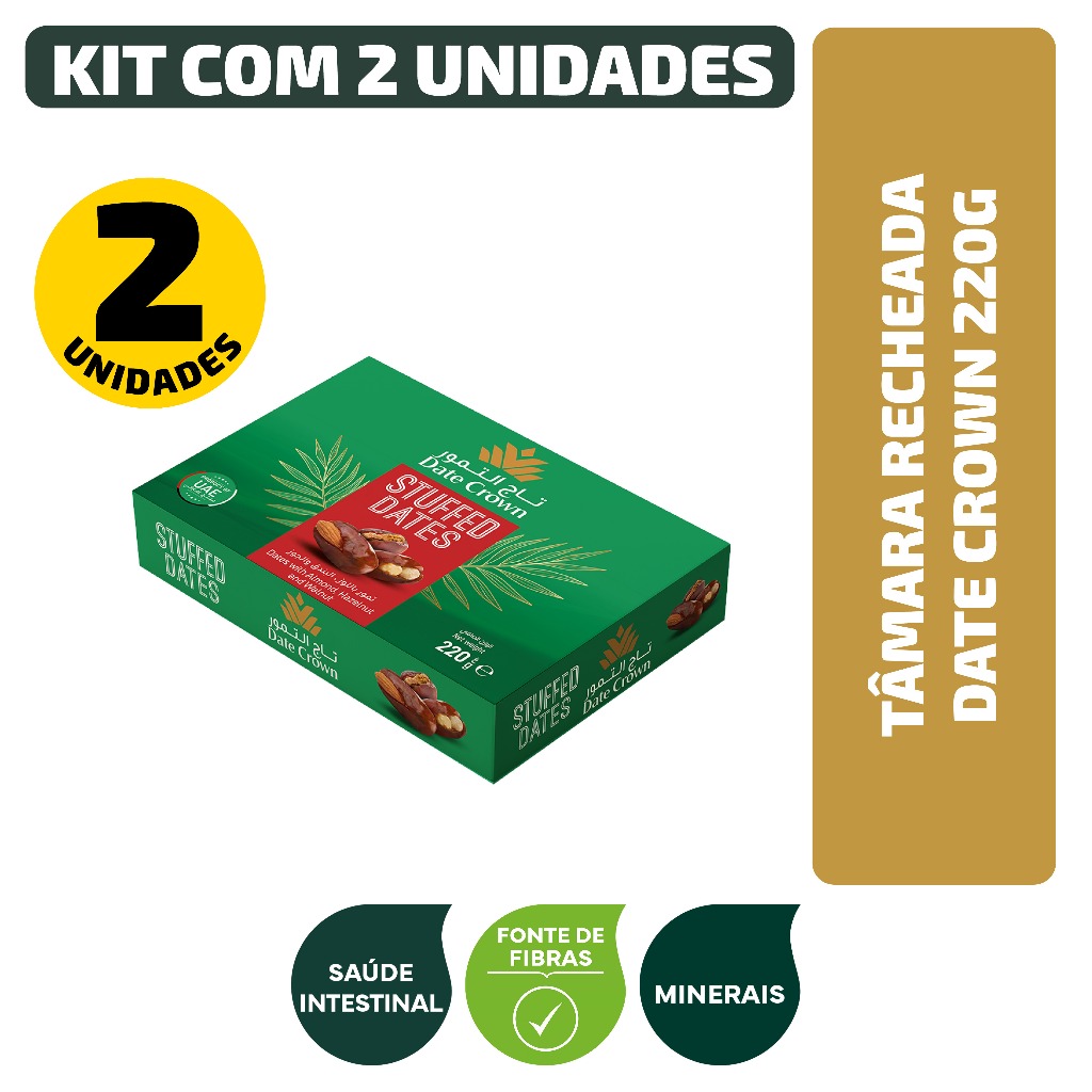 Kit Tâmara Recheada Date Crown 220G - 2 Unidades