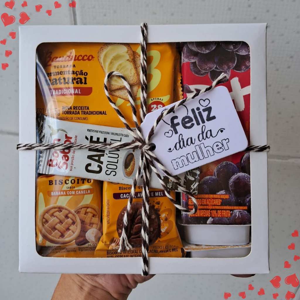 Kit de 15 itens na caixa visor p/ presentear dia da mulher/aniversários/lembrancinha /mimo em Oferta na Shopee