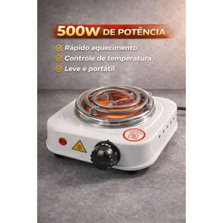 Fogareiro Elétrico 1 Boca | Mini Fogão 500W 110V ou 1000W 220V – Cozinha, Café, Camping, Escritório em Oferta na Shopee