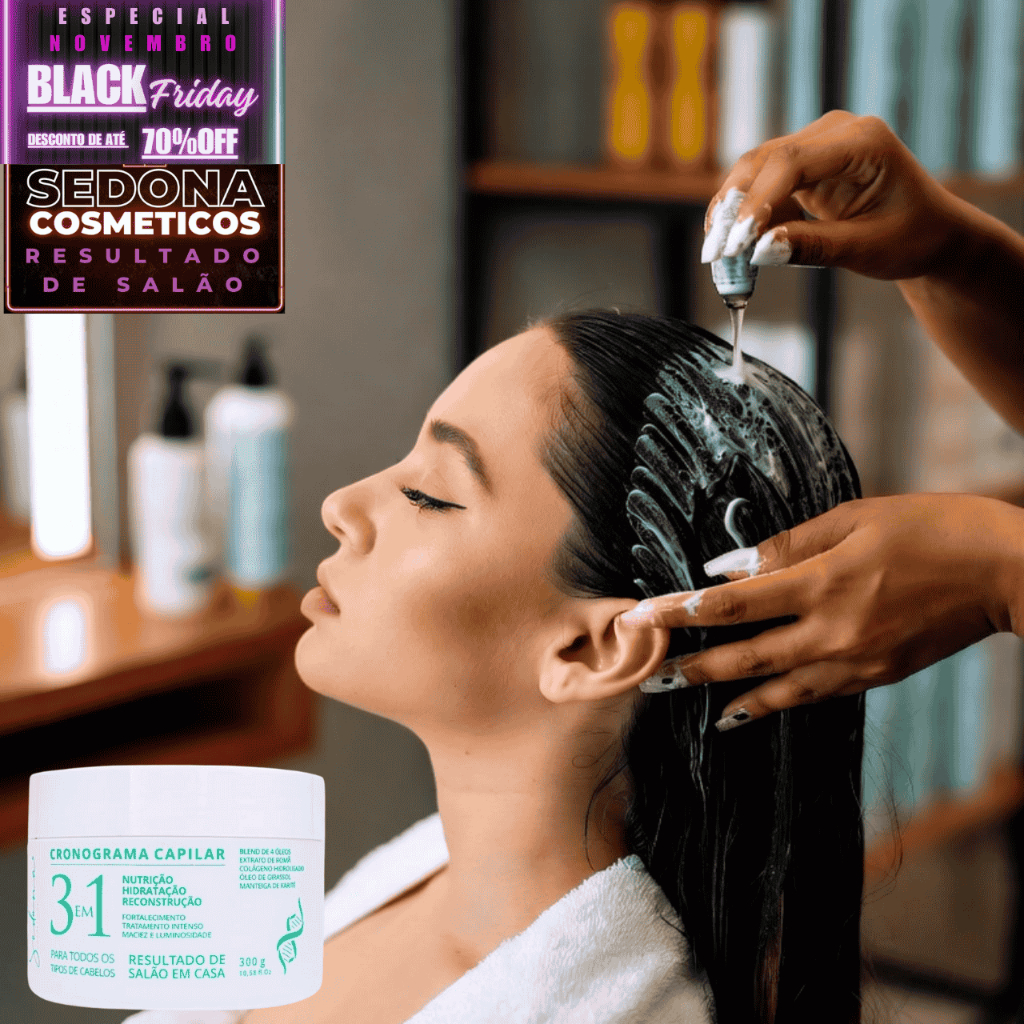 Cronograma capilar 3 em 1 + capsula revitalize para seus cosmeticos alisamento e botox mais lindo