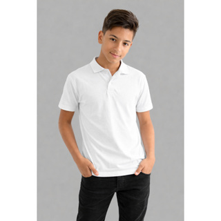 Camisa Básica Polo Juvenil em Oferta na Shopee
