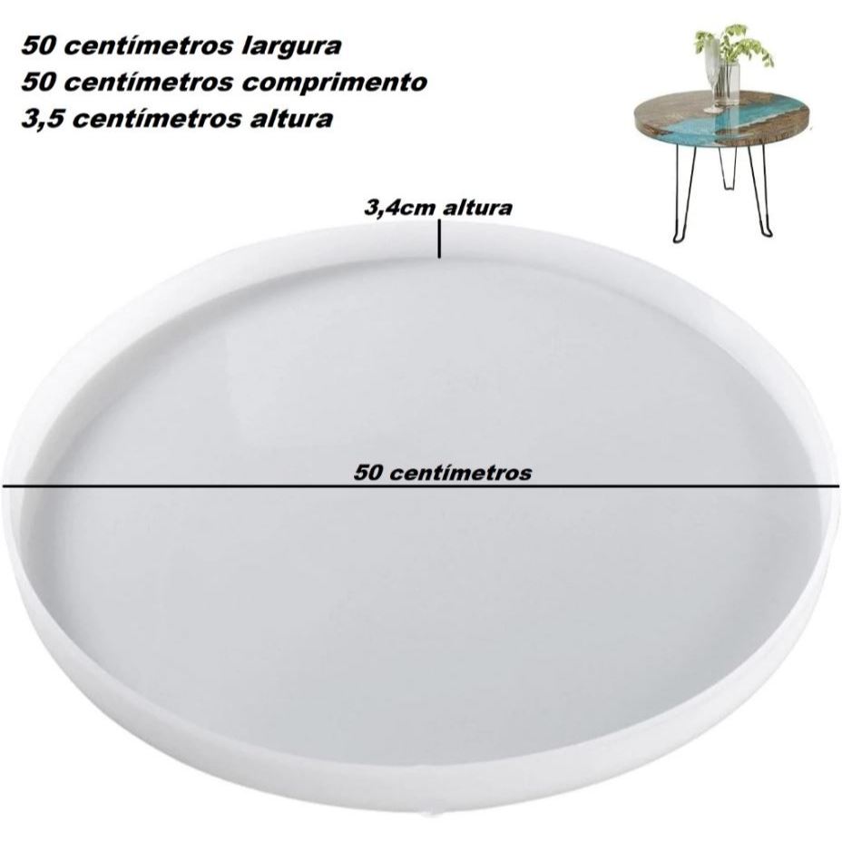 Molde De Mesa Grande Bandeja Redonda Silicone Cristal Resina Epóxi Artesanato Ornamento Tampo Tampão Mesa De Centro