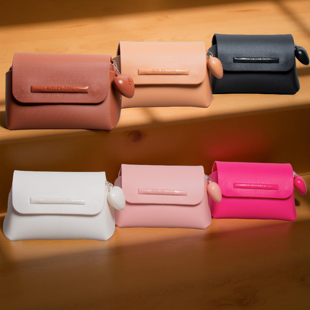 Bolsinha Feminina Pequena Suellen com Coração – Clutch, Necessaire Porta Maquiagem Promoção*