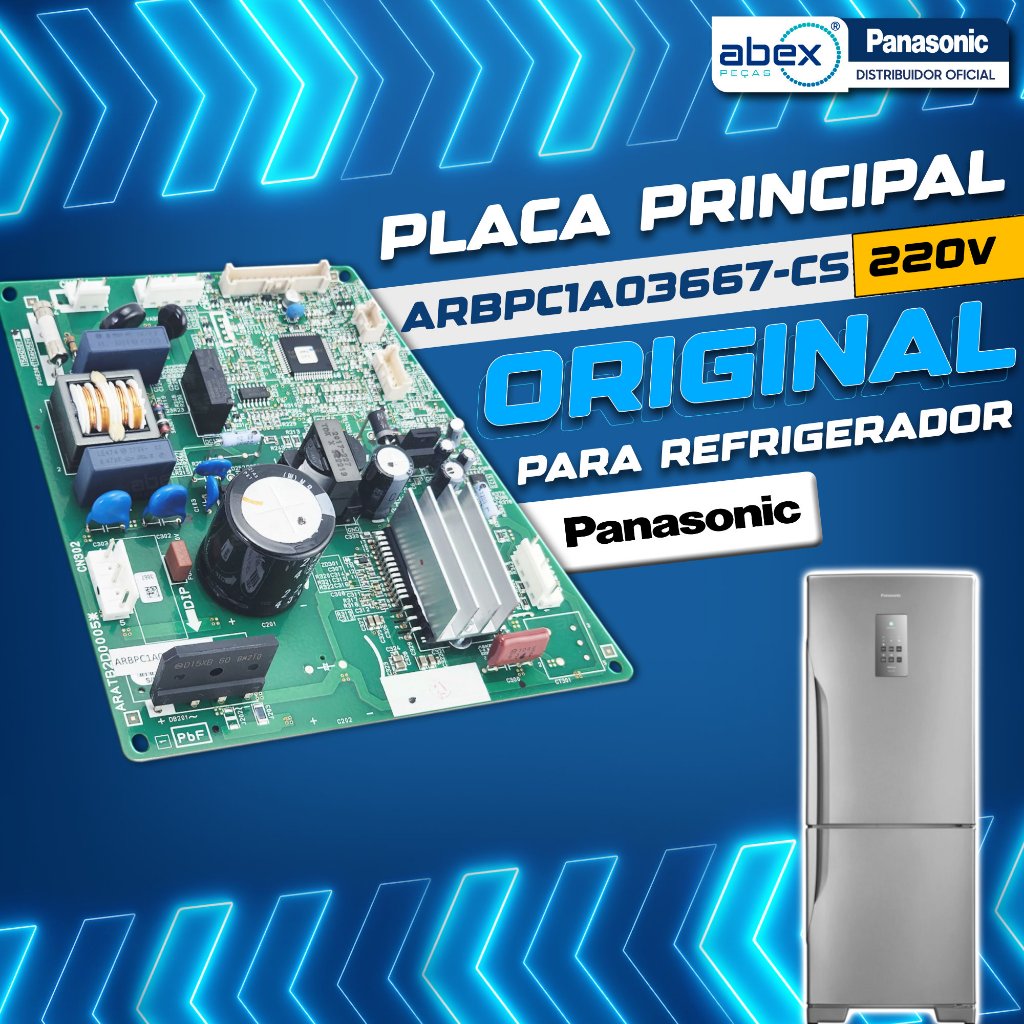 Placa Principal Geladeira Panasonic NR-BB53PV3 NR-BB53GV3 Embraco ARBPC1A03667-CS2 220v Original