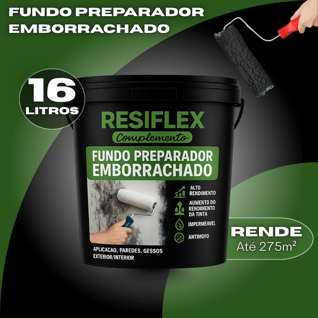 Resiflex 16L Fundo Preparador Base Seladora Anti-Umidade Sela Reforça e Protege Interno e Externo