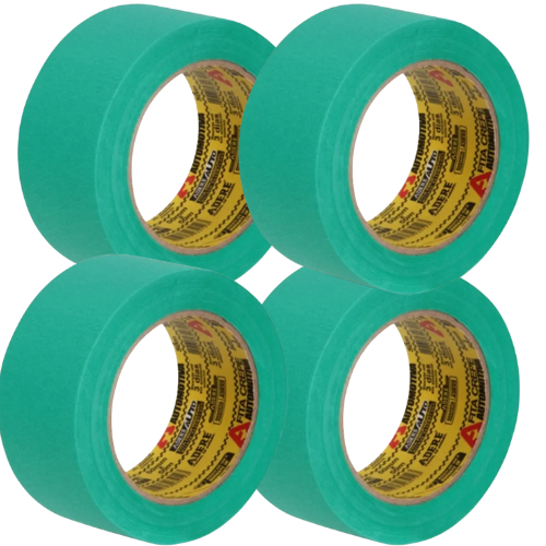 Kit 4 Fitas Crepe Verde 48mmx50m Automotiva Larga Mascaramento Verde