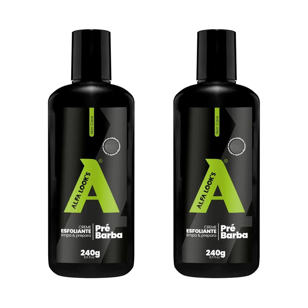 Kit 2 Un Creme Esfoliante Pré Barba Lemon 240Gr - Alfa Look'S