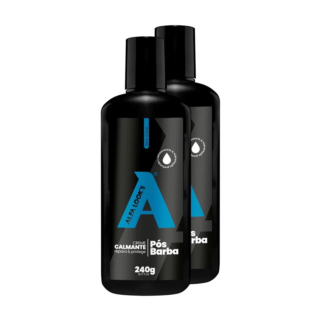 Kit 2 Creme Calmante Pós Barba Menthol 240gr - Alfa Look'S