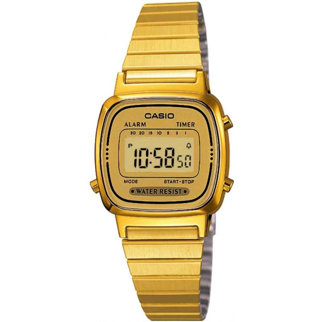 RELÓGIO CASIO FEMININO DIGITAL DOURADO MINI LA670WGA-9DF em Oferta na Shopee