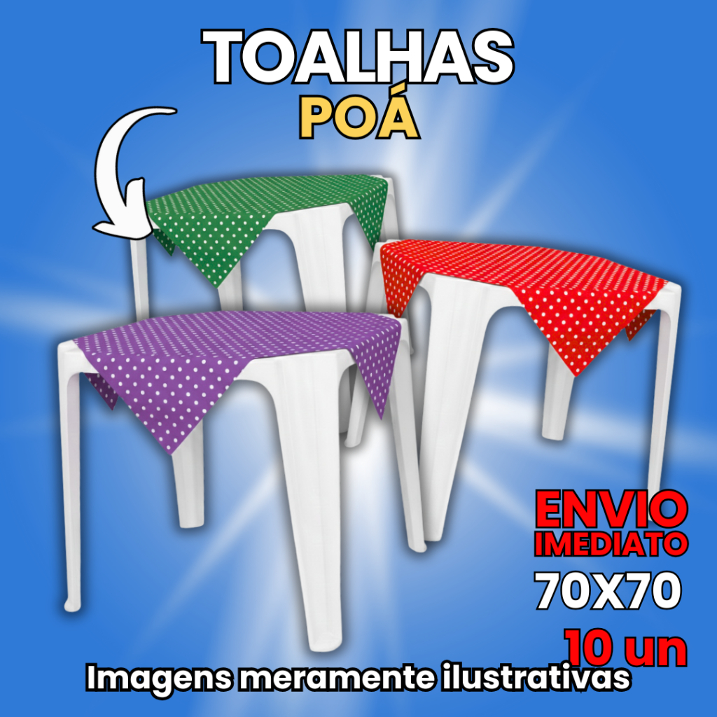 10 Toalhas Plásticas PP Leitoso Para Mesa Festa POA Varias Cores e Modelos Colorida 70x70 em Oferta na Shopee