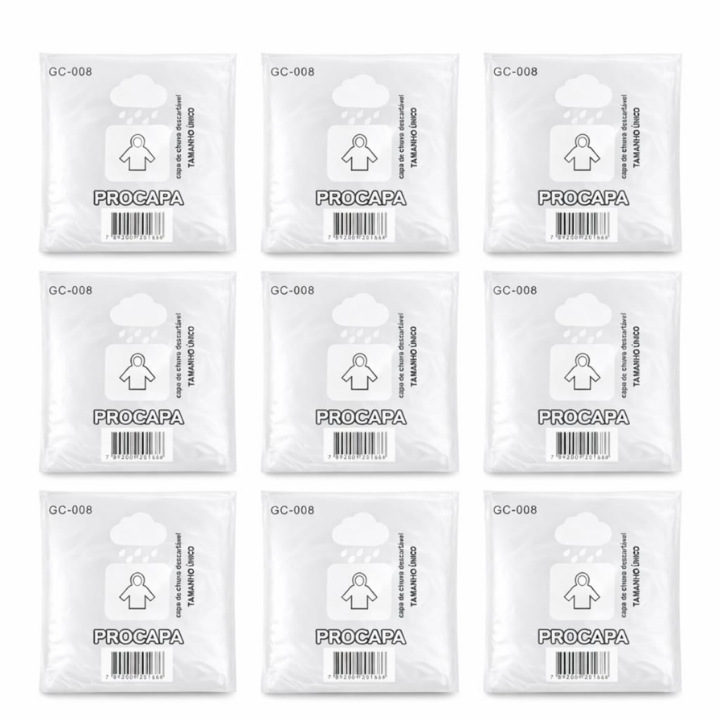 Kit 10 Capas Chuva Transparente Descartável Unissex Resistente Impermeável Eventos Viagem Reforçada em Oferta na Shopee