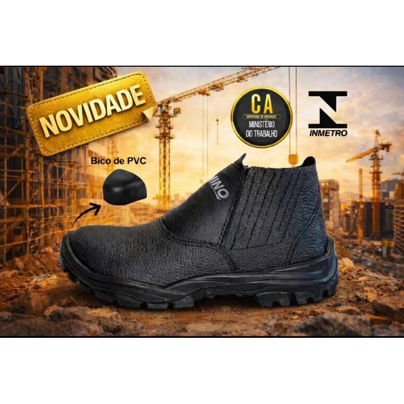 Bota Botina de Segurança para trabalho Bico de PVC Rhino