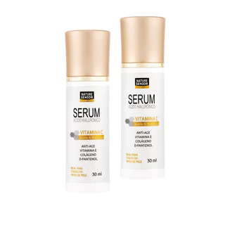 Kit Sérum Dupla Antissinais Mix Colágeno, Vitamina C, Ácido Hialurônico e D-Pantenol