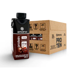 Emana Protein 23g Emana Cacau 250ml - Kit 12 Unidades
