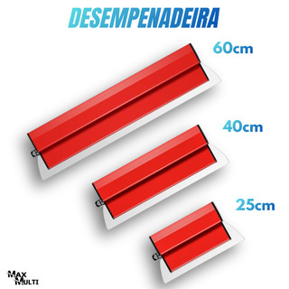 25cm/40cm/60cm Desempenadeira Berox Aço Inox com Lâmina Flexível e Lisa para Massa Corrida