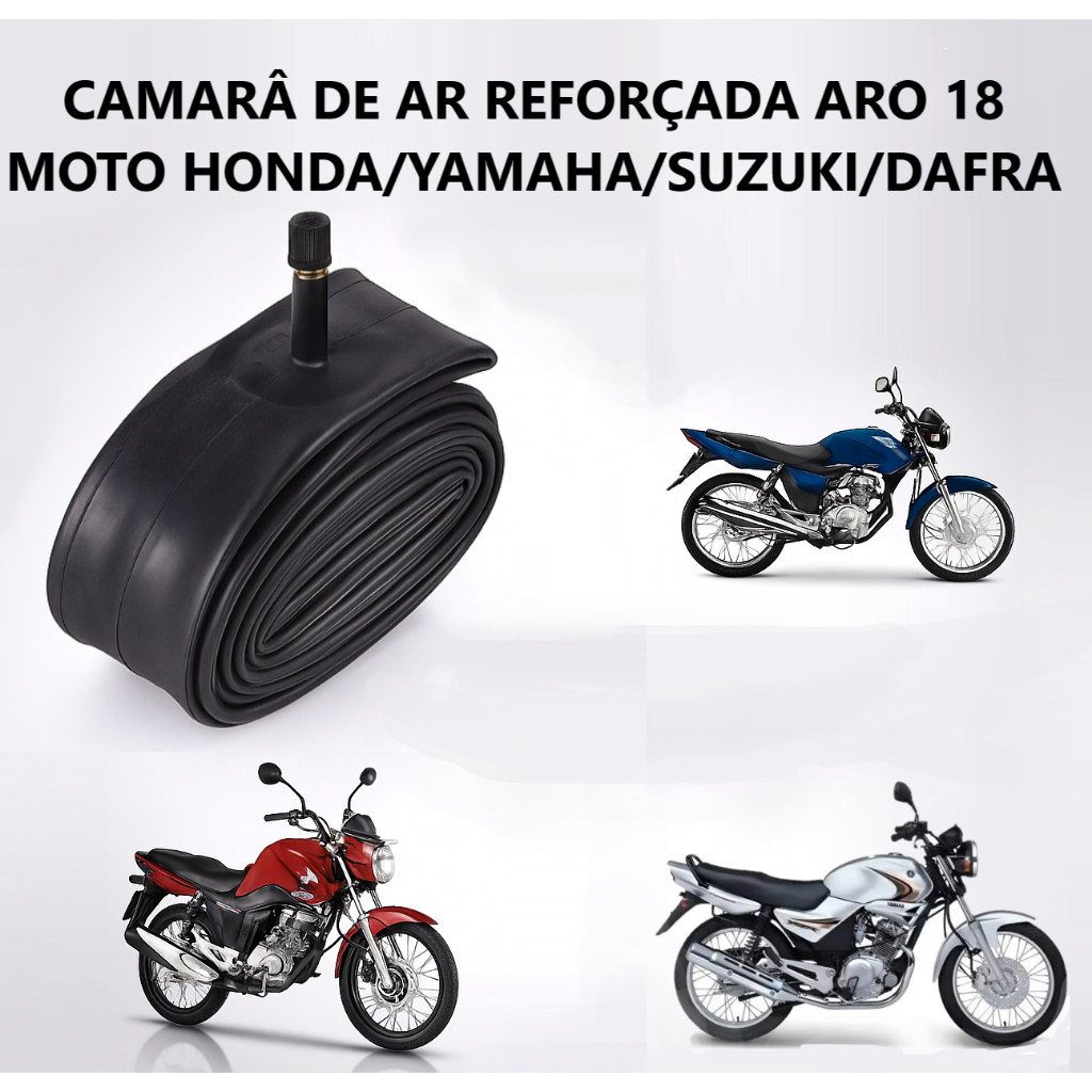 Câmara De Ar Aro 18 Moto Honda Titan Fan 125 150 160 Yamaha Ybr Factor Resistente Premium Grossa