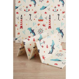Tapete Tatame Infantil Dobrável Dupla Face Mar e Terra 180x150 Impermeável Antiderrapante em Oferta na Shopee
