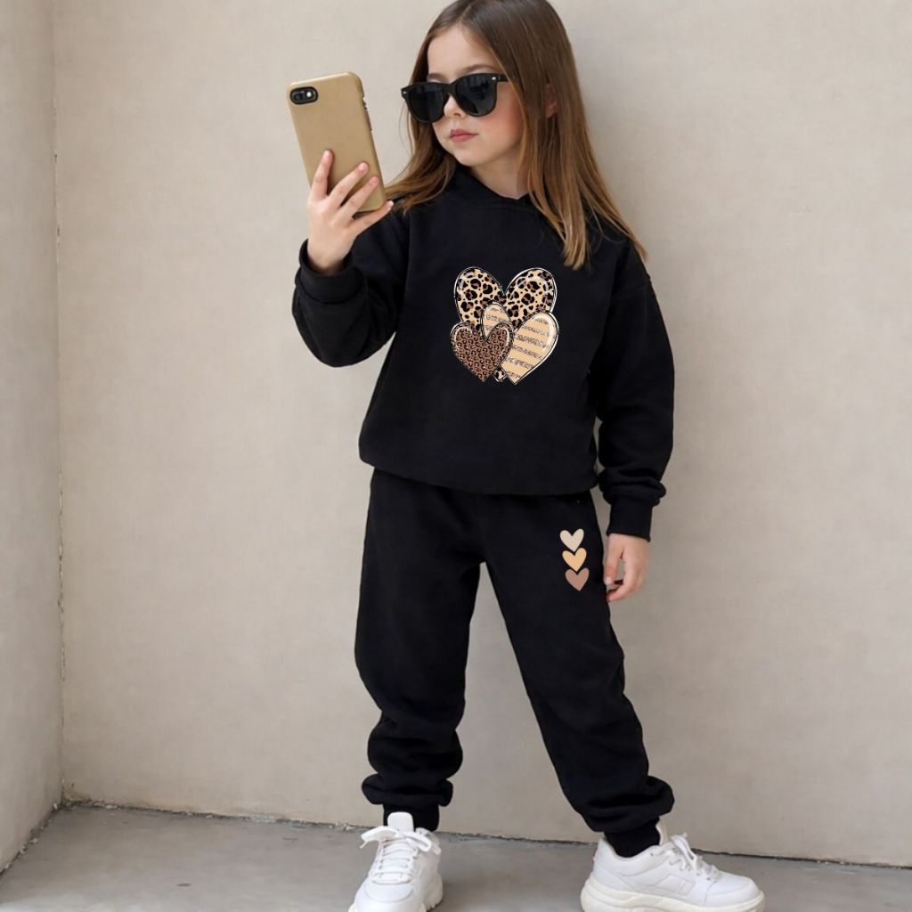 Conjunto Moletom Infantil Agasalho Inverno Fofo Menina Estiloso em Oferta na Shopee